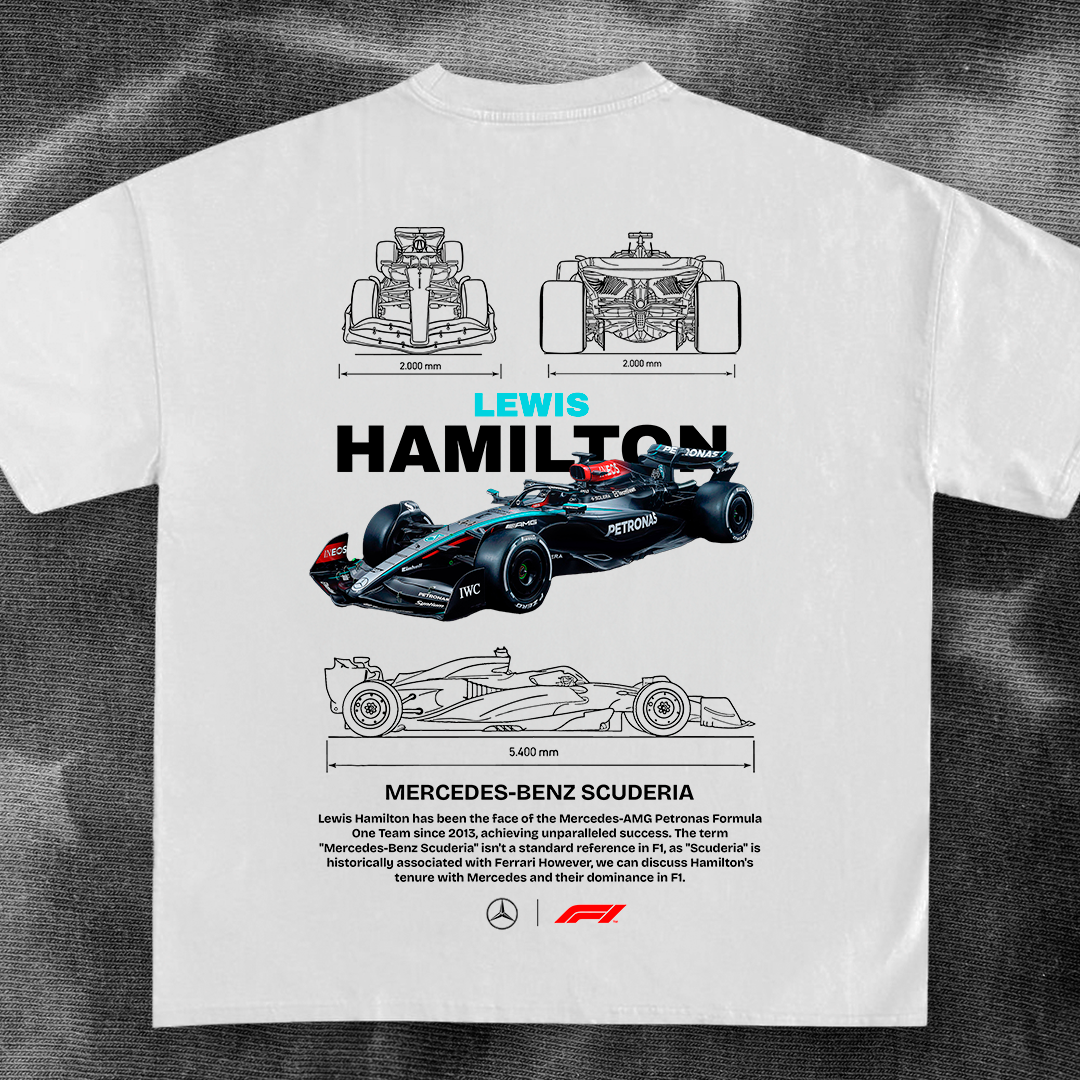 F1 car t-shirt design - Lewis Hamilton mercedes-benz