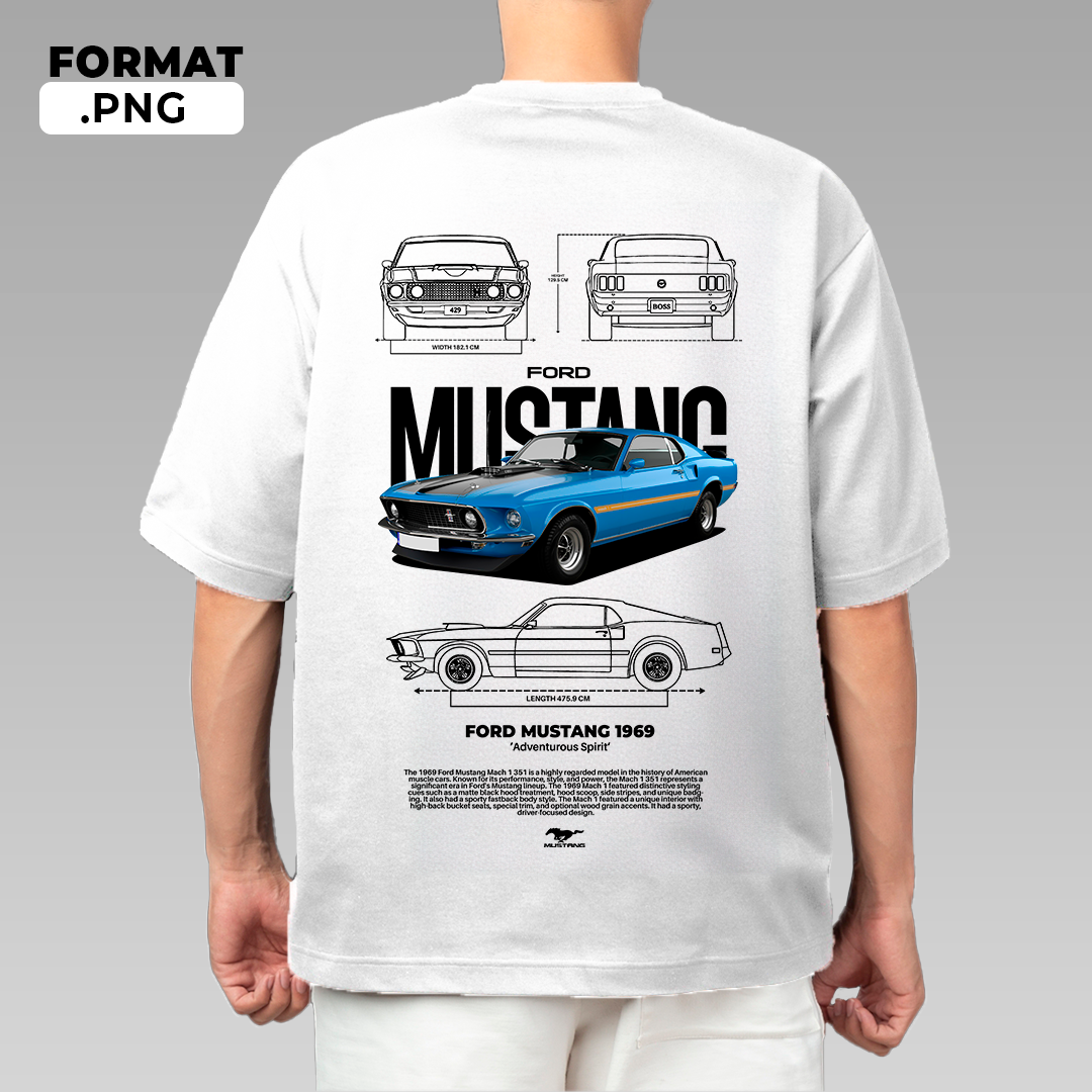 Ford Mustang Mach 1969  - T-shirt design