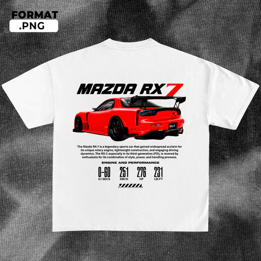 Mazda RX-7 Red - t-shirt design