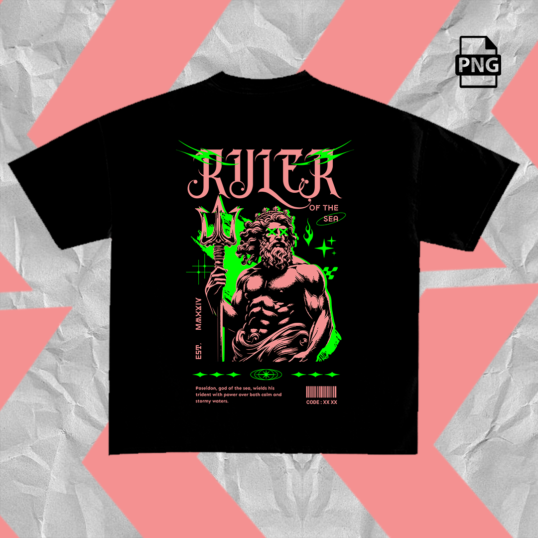 Ruler of the sea / PNG Design