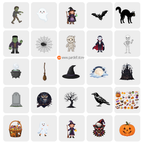 50 Clipart imagenes PNG de Halloween
