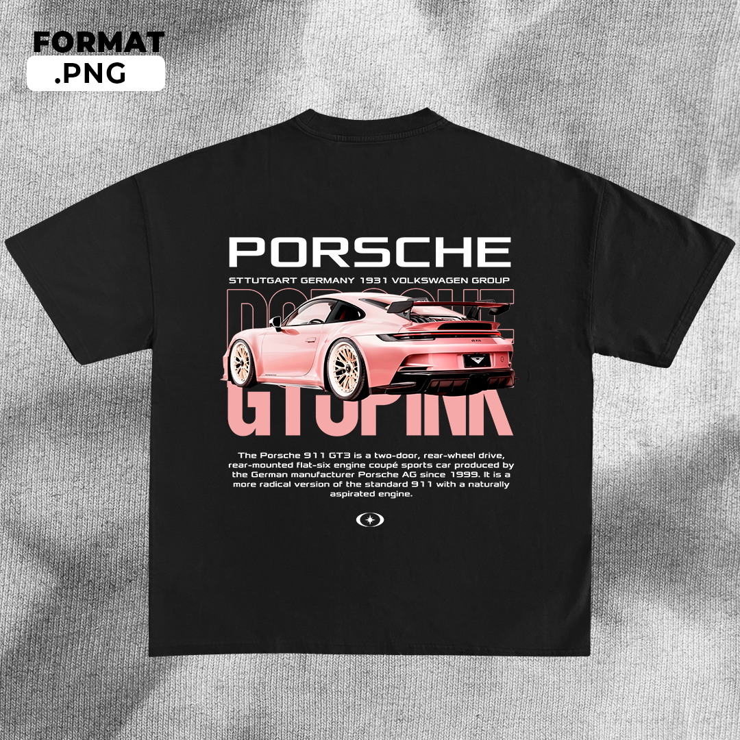 Porsche 911 GT3 Pink - t-shirt design