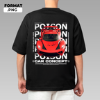 Sportscar-inspired T-shirt illustration – digital
