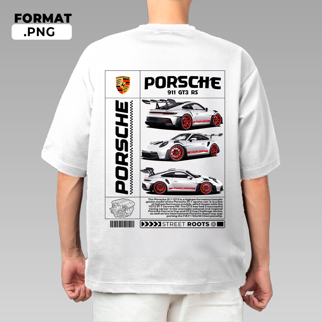 Plantilla Porsche 911 GT3 Rs - T-shirt design – Pardell