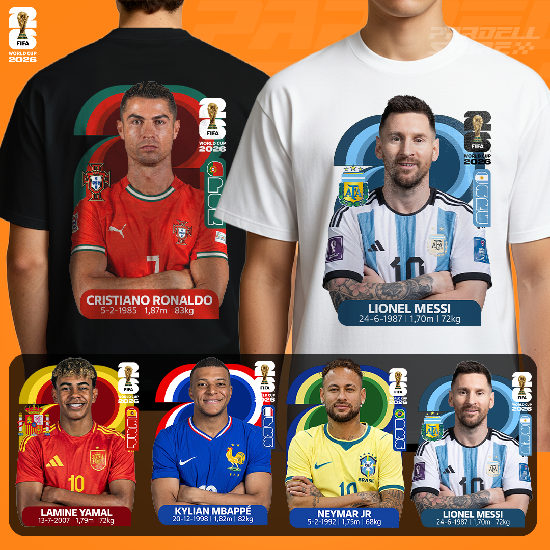 Plantillas para camisetas, poleras, hoodies de jugadores del mundial