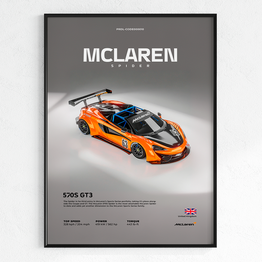 Mclaren spider 570s gt3 poster for printing