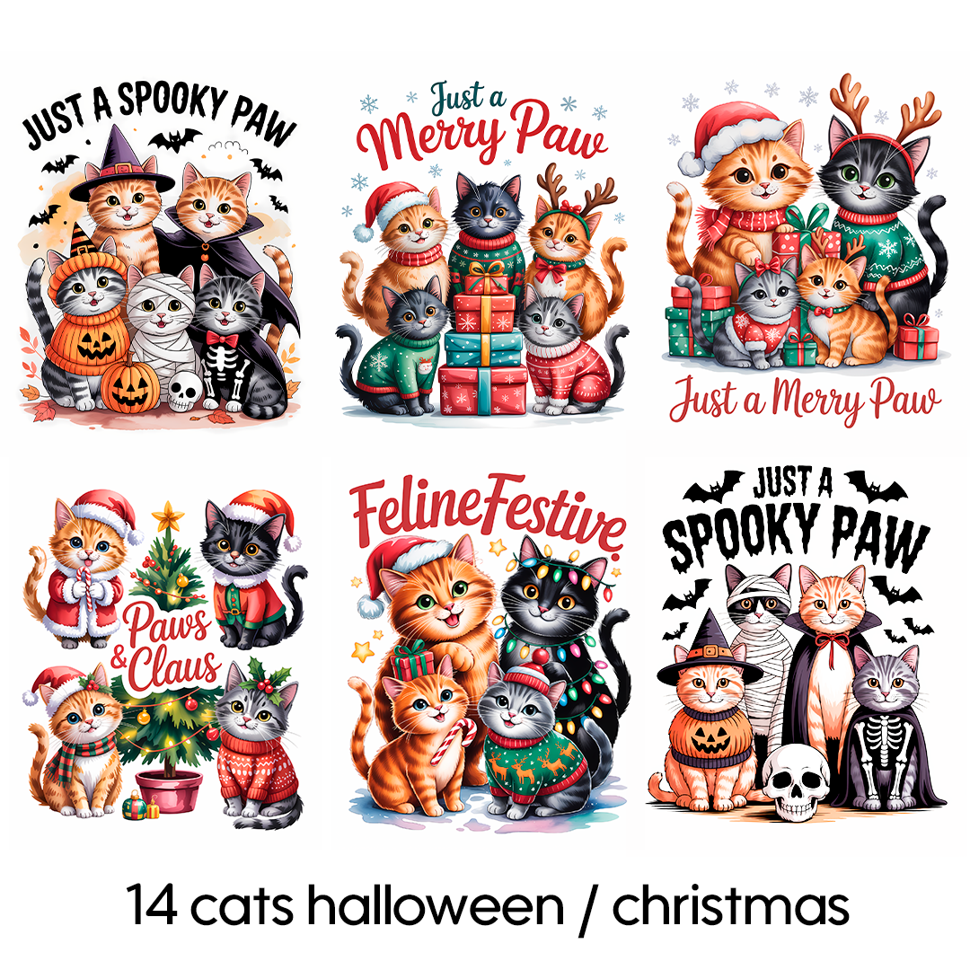 14 Halloween / Christmas designs