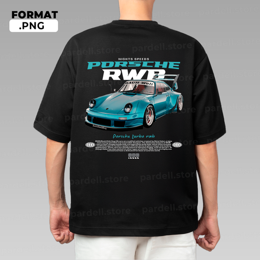 Porsche 911 Turbo RWB / T-shirt design