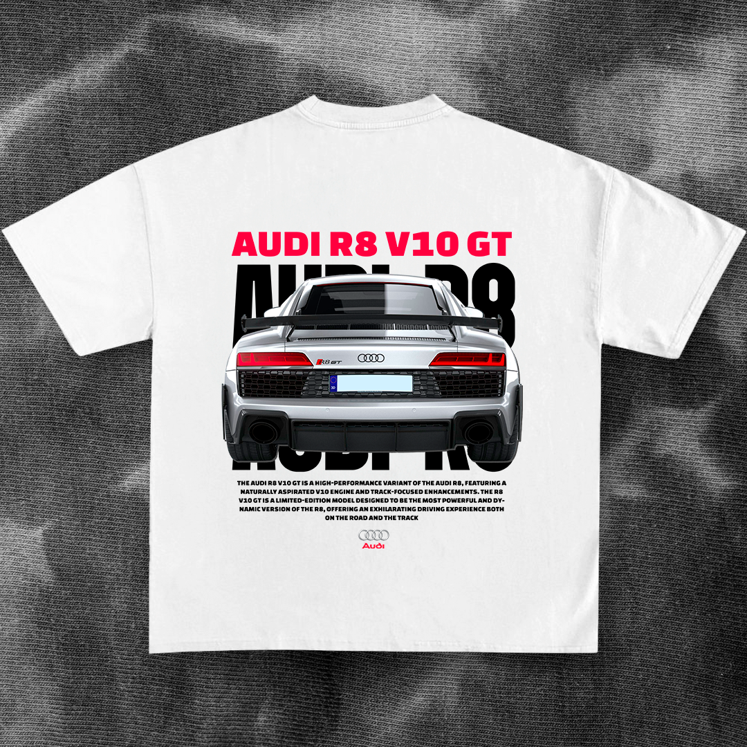Car design for t-shirt, graphic, audi r8 vector for print