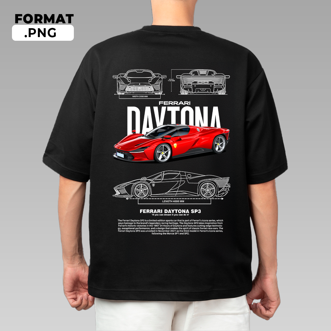 Sportscar-inspired T-shirt illustration – digital