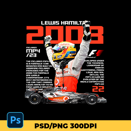 Lewis H. Mclaren MP4-23 t-shirt design
