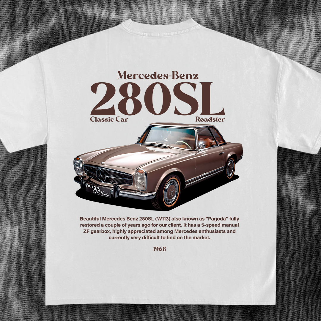 car t-shirt design - mercedes benz 280SL