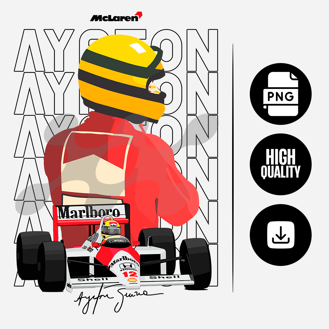 Graphic for print of Ayrton Senna #1 - t-shirt design