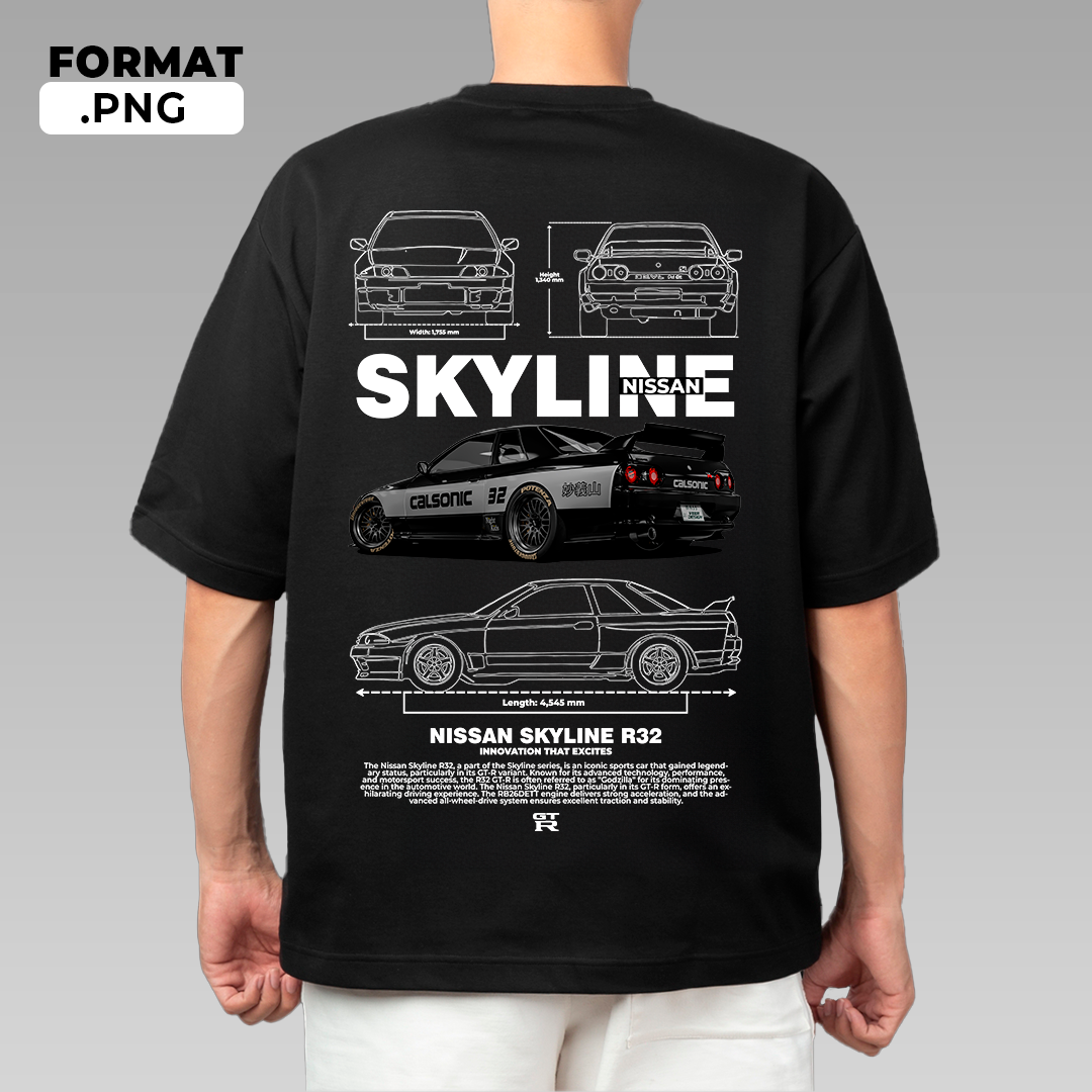 Nissan Skyline R32 - t-shirt design