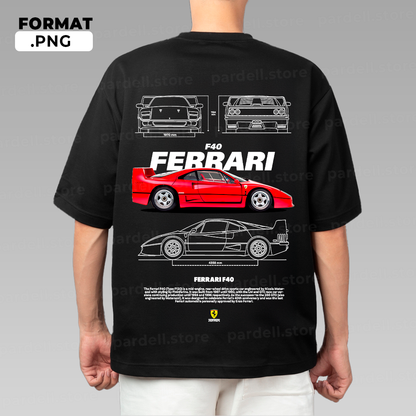 Sportscar-inspired T-shirt illustration – digital