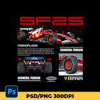 SF-25 FERRARI F1 monoplaza t-shirt design