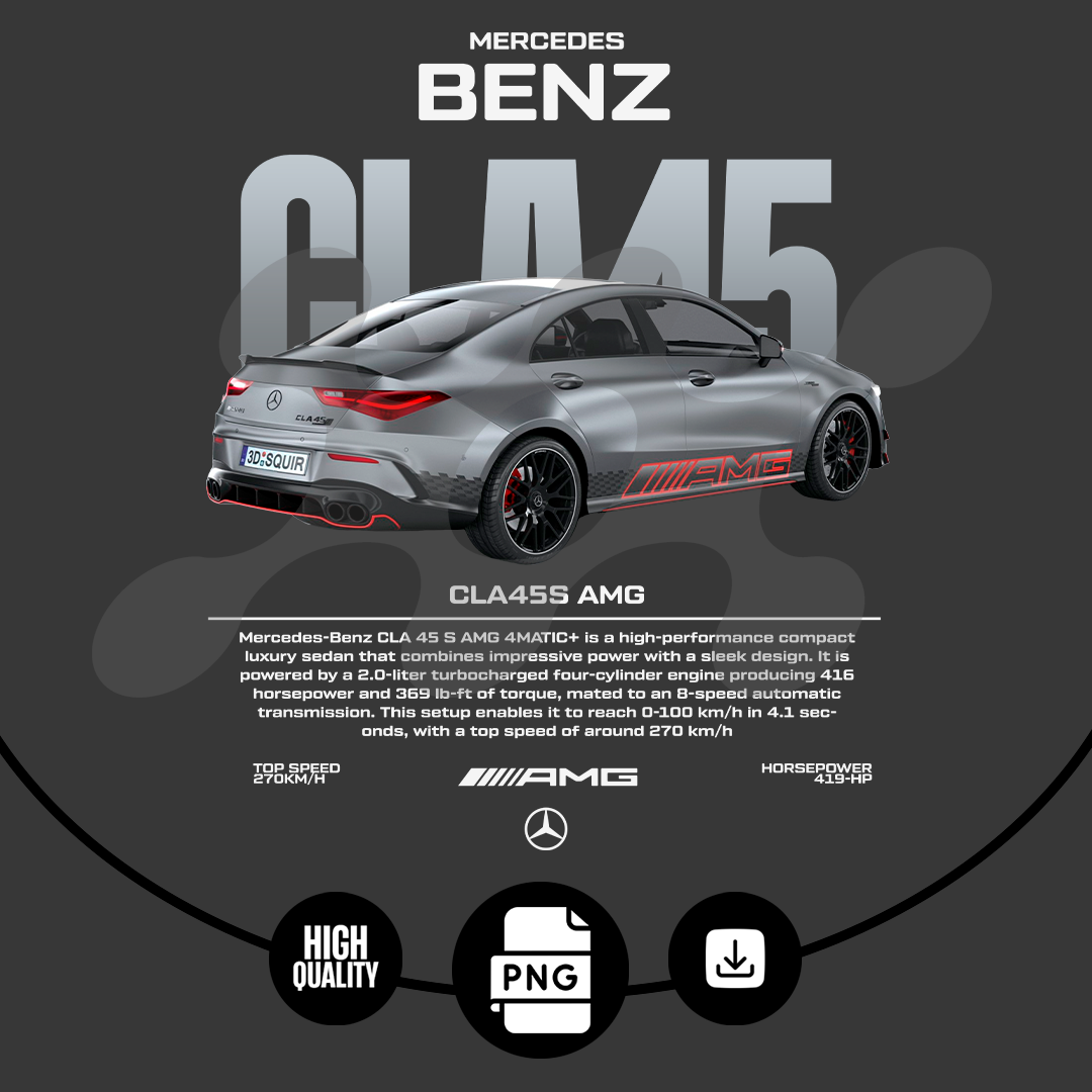 car t-shirt desing - mercedes benz cla45