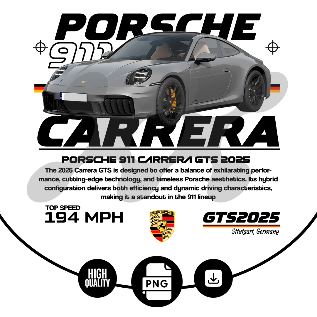 Template Porsche Carrera - t-shirt design