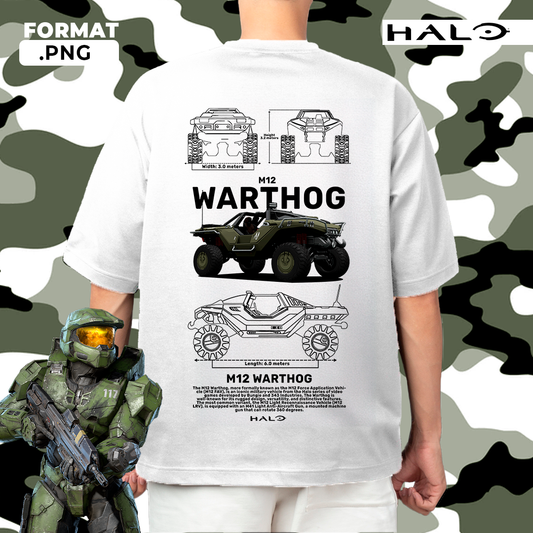 M12 WARTHOG Halo Car - T-shirt design