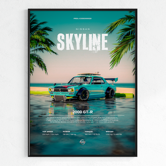 Nissan Skyline GT-R 2000 poster for printing