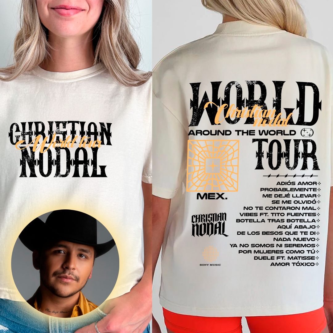 Christian Nodal World Tour - diseño para estampar