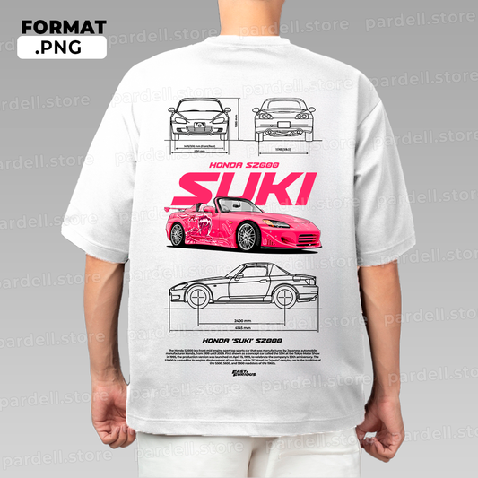 Plantilla Honda Suki S2000 t-shirt design white version