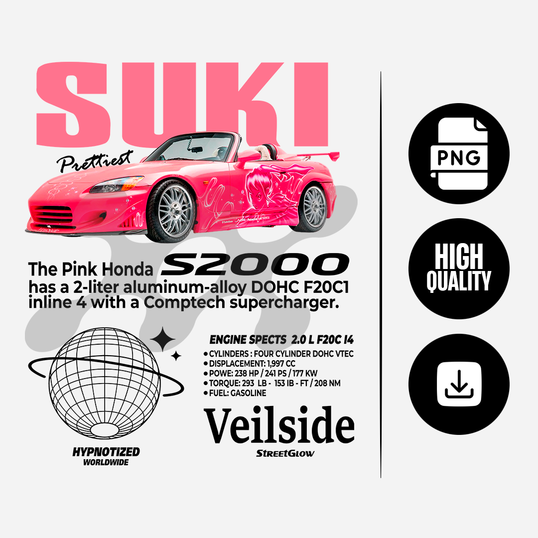 Honda Suki S2000 t-shirt design template