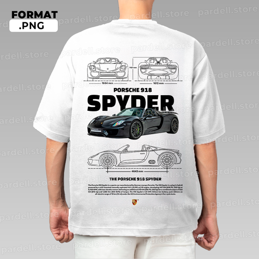 Porsche 918 Spyder black t-shirt design