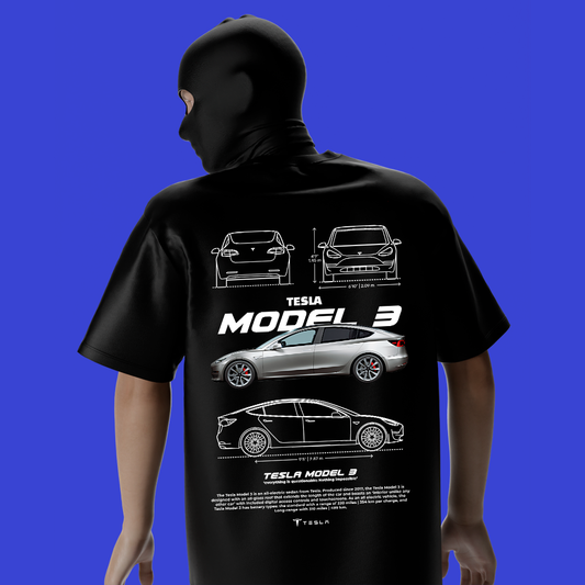 Tesla Model 3 - Template t-shirt design v2