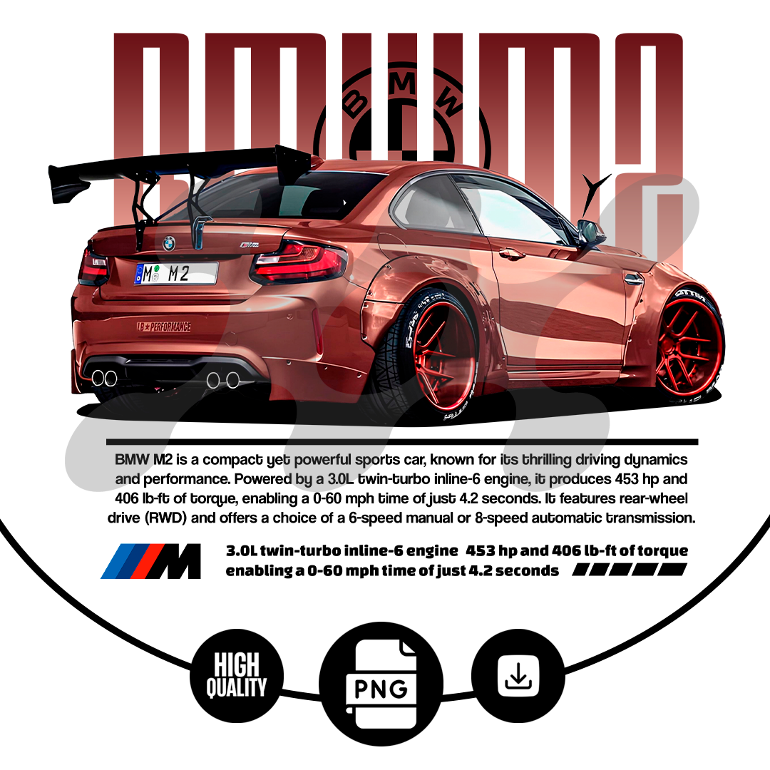 car t-shirt desing - bmw m2