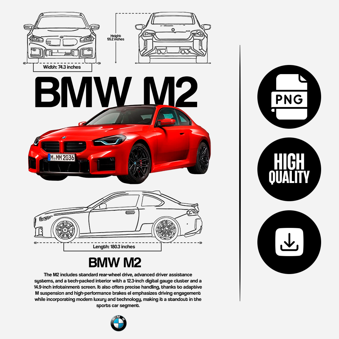 car t-shirt desing - bmw m2