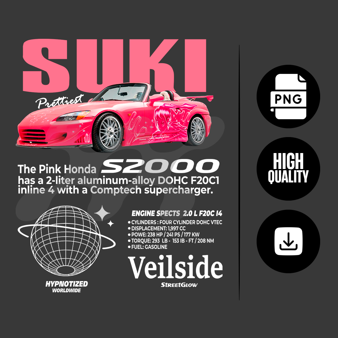 Honda Suki S2000 t-shirt design template