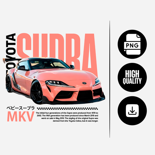 illustration design car - supra mkv